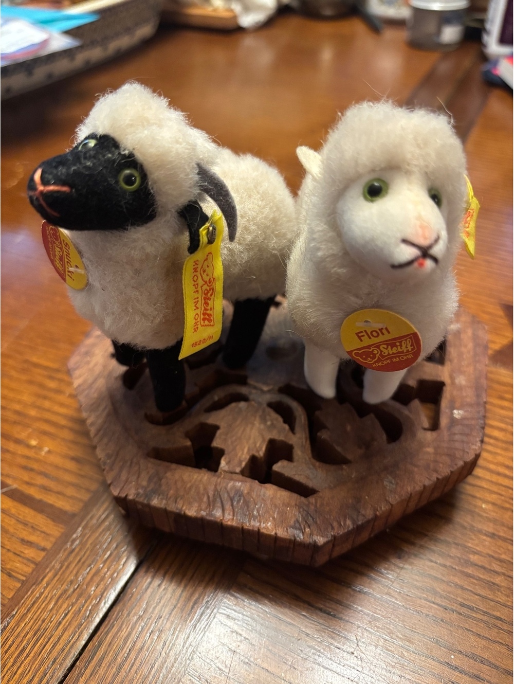 Vintage Steiff Flori Sheep & Snucki Black Face Ram Mohair Miniatures